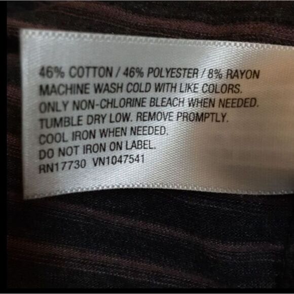 MERONA Tee Shirt Men's Oversized Pullover Skinny Stripes Long Sleeved Cr… - Picture 6 of 12